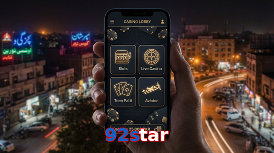 Main screen of 92Star app page for PK players
